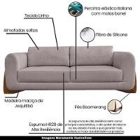 Sofá 3 Lugares 250cm Pés Em Madeira Buzz Areia Rústica - 8