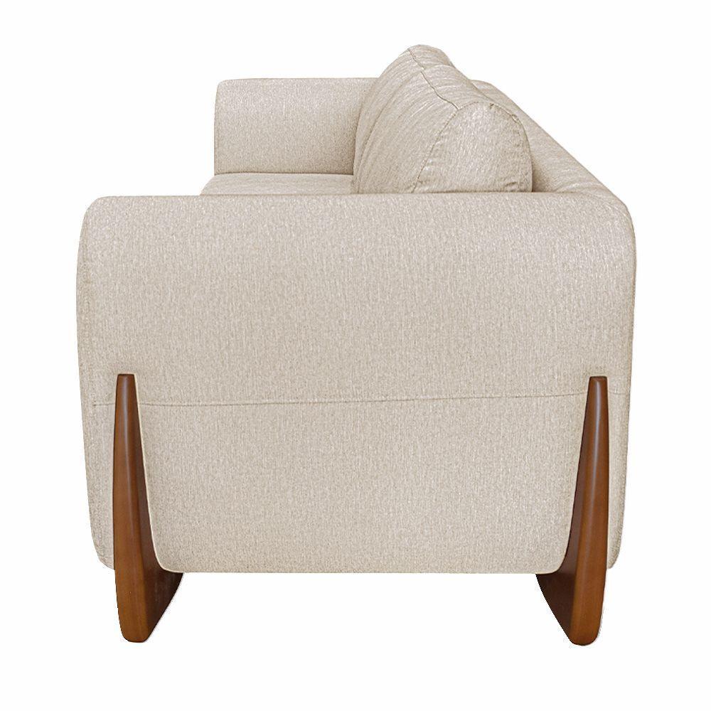 Sofá 3 Lugares 250cm Pés Em Madeira Buzz Off White Rústico - 9