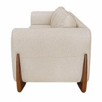 Sofá 3 Lugares 250cm Pés Em Madeira Buzz Off White Rústico - 2