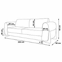 Sofá 3 Lugares 250cm Pés Em Madeira Buzz Off White Rústico - 8