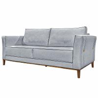 Sofá 2 Lugares 190cm Pés Em Madeira Tarantino Cinza Rústico - 2