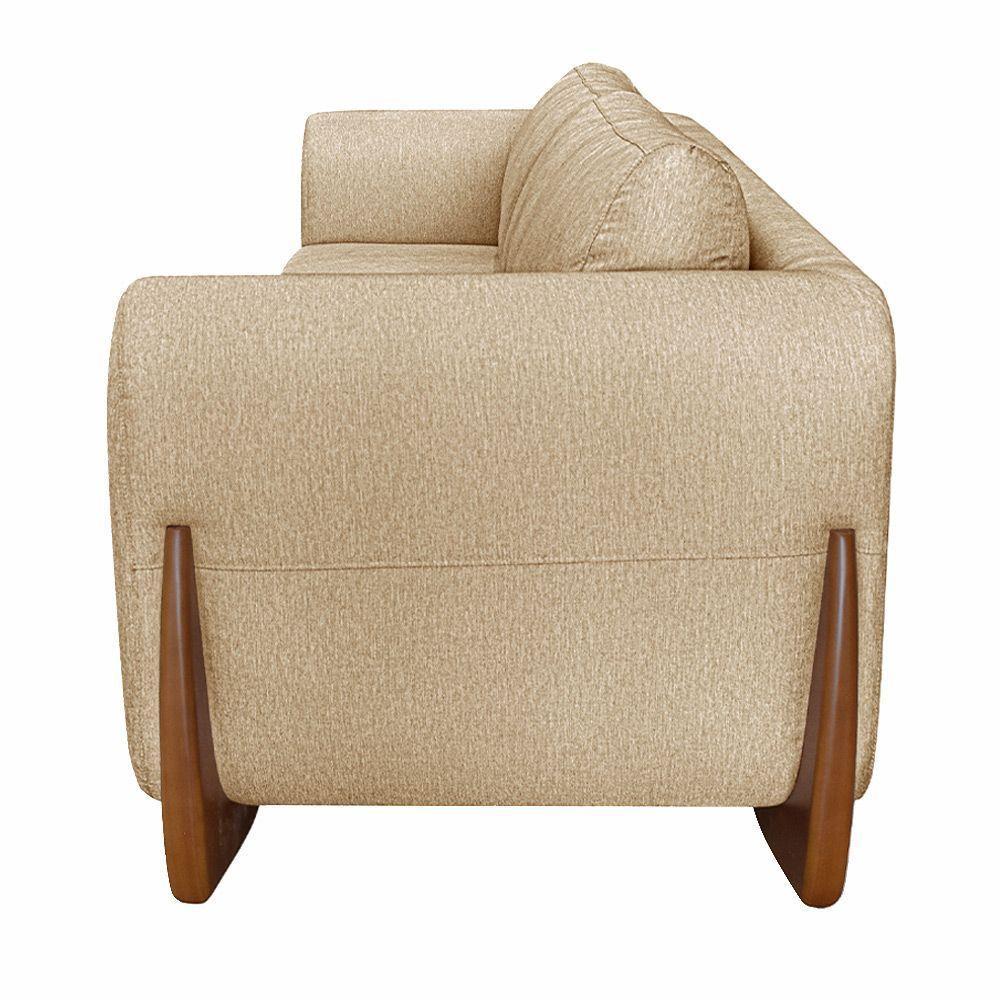 Sofá Decorativo 3 Lugares 250cm Pés Em Madeira Buzz Bege - 3