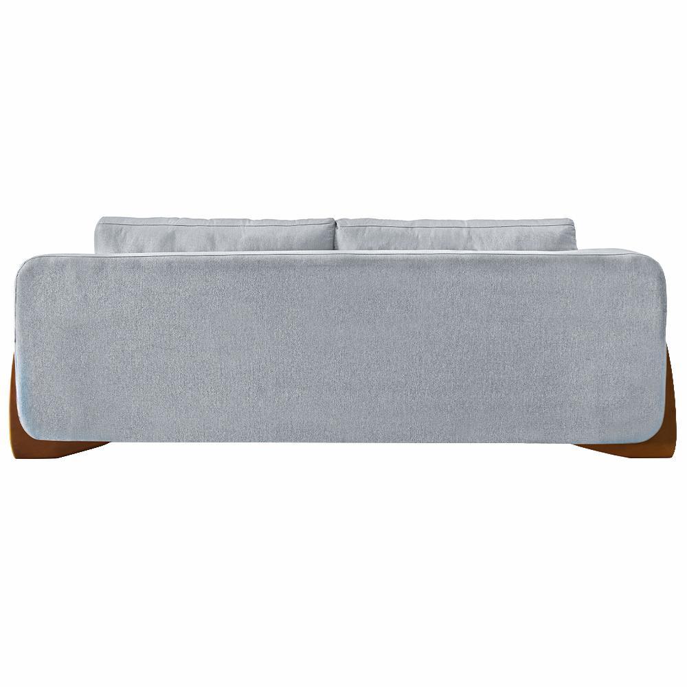 Sofá 3 Lugares 230cm Pés Em Madeira Buzz Cinza Rústico - 6