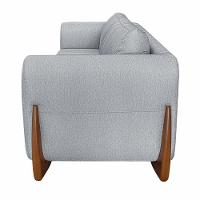 Sofá 3 Lugares 230cm Pés Em Madeira Buzz Cinza Rústico - 2