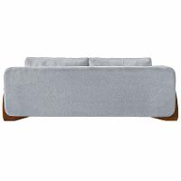 Sofá 3 Lugares 230cm Pés Em Madeira Buzz Cinza Rústico - 6