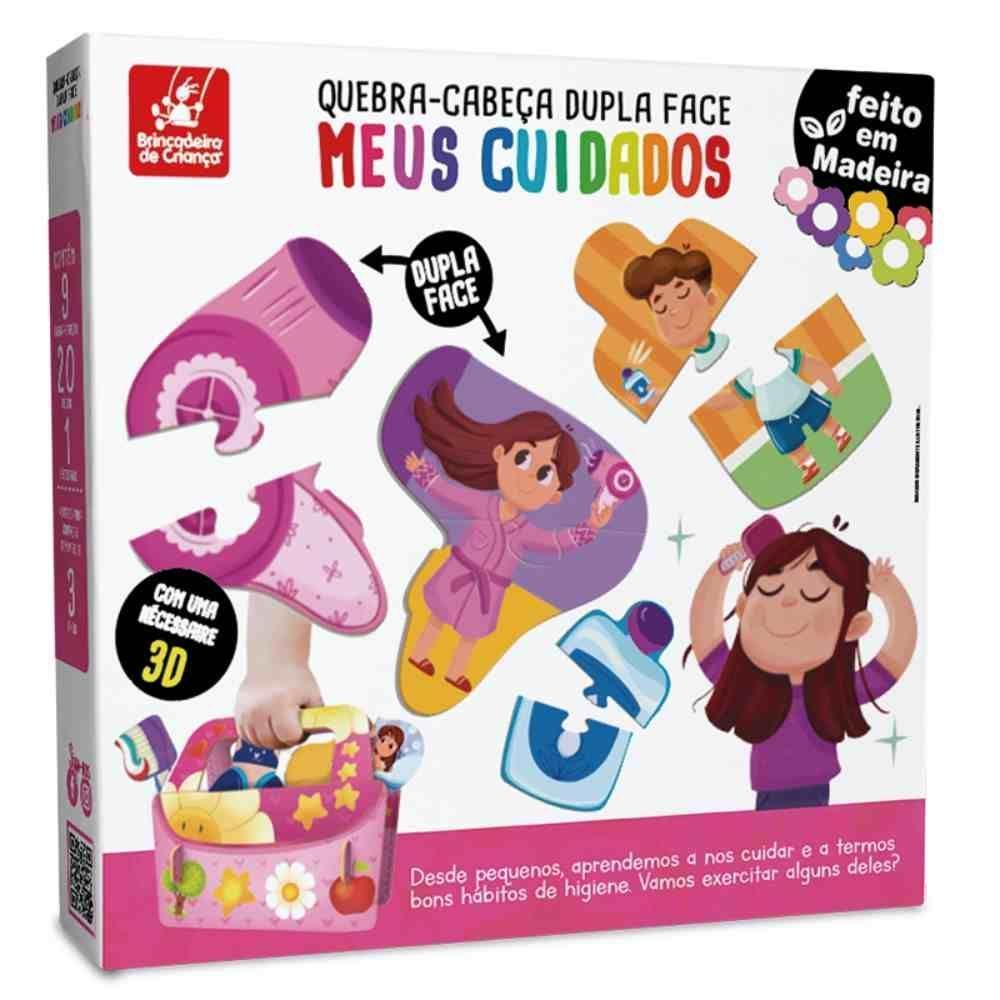Quebra-cabeça Dupla Face - Meus Cuidados - Madeira - Brincadeira De Criança - 2