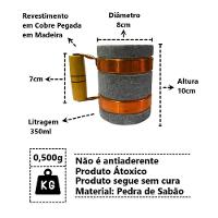 Kit 5 Canecas Alça De Cobre Pedra Sabão Chopp Cerveja 350Ml. - 2