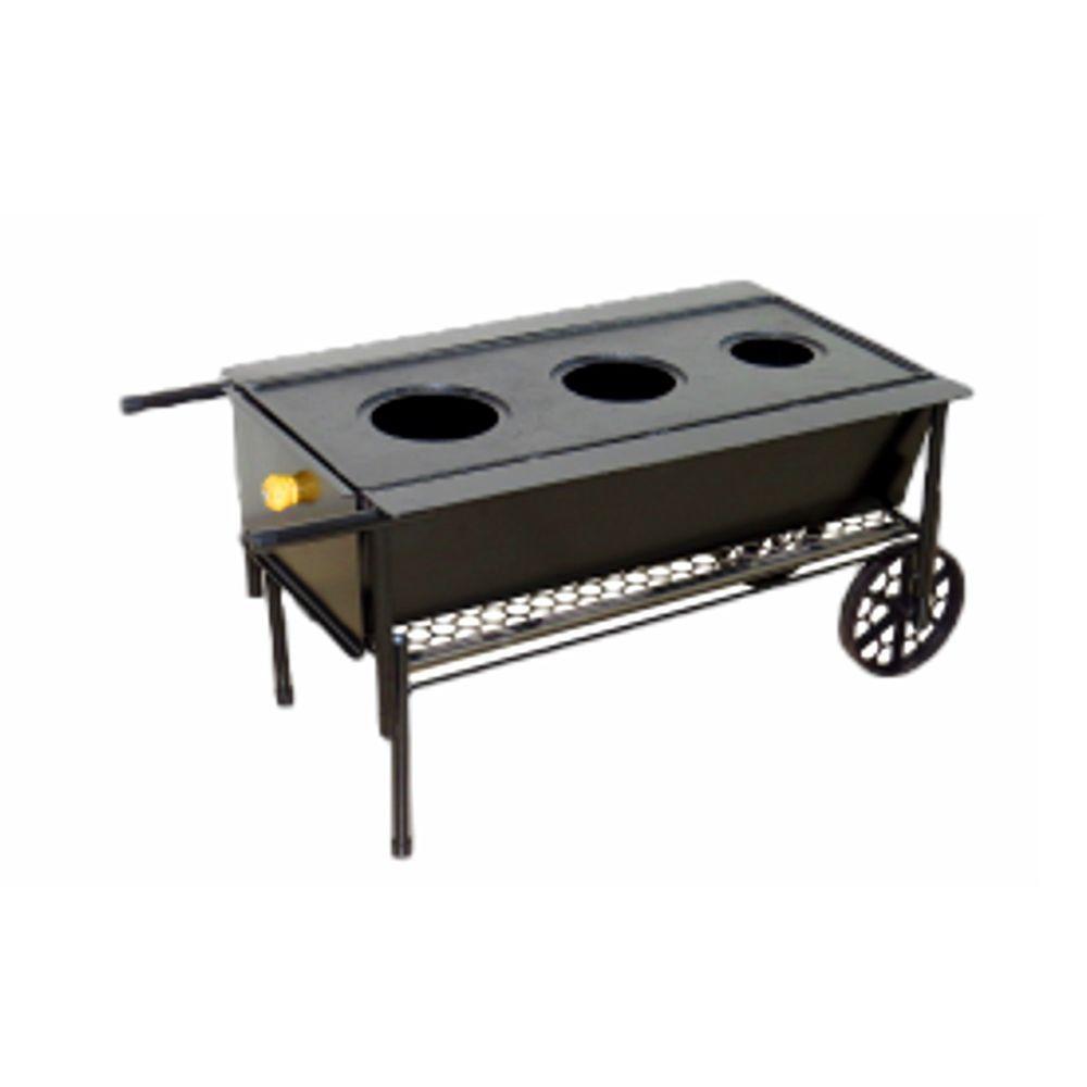 Fogão Churrasqueira Mineiro Chapa 03 Furo Grelha 80X60X38Cm - 3