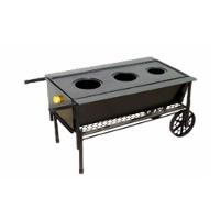 Fogão Churrasqueira Mineiro Chapa 03 Furo Grelha 80X60X38Cm - 3