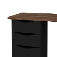 Mesa De Escritório Com 10 Gavetas Maryland Nogal Preto - 9