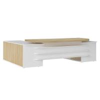 Mesa Para Escritório Executiva Foligno Carvalho Branco - 2