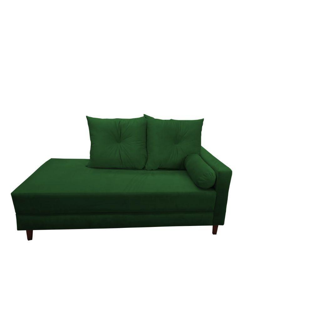 Divã Recamier Berlim 1,60 Cm Lado Direito Suede Verde - 1