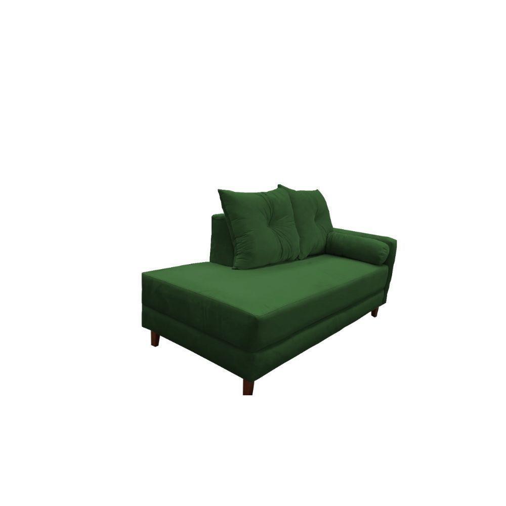 Divã Recamier Berlim 1,60 Cm Lado Direito Suede Verde - 2