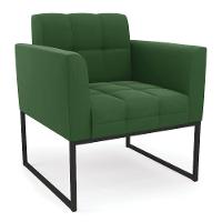 Kit 1 Sofá Namoradeira E 1 Poltrona Elisa Suede Base Metálica Industrial Preto - D'rossi Cor Verde - 8