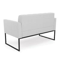 Kit 1 Sofá Namoradeira E 2 Poltronas Elisa Linho Cinza A05 Base Metálica Industrial Preto - D'rossi - 5