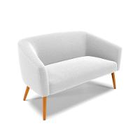 Kit 1 Sofá Namoradeira E 2 Poltronas Stella Bouclê Base De Madeira Ma30 - D'rossi Cor Off White - 7