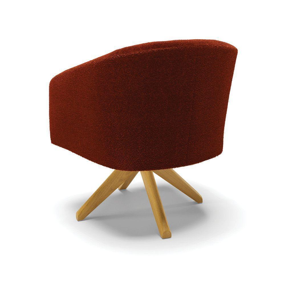 Kit 1 Sofá Namoradeira E 2 Poltronas Stella Bouclê Terra Base De Madeira Ma30 - D'rossi - 3