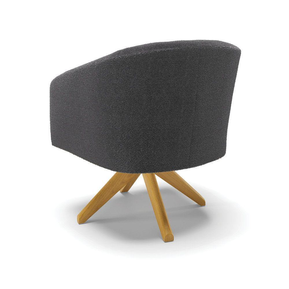 Kit 1 Sofá Namoradeira E 2 Poltronas Stella Bouclê Base De Madeira Ma30 - D'rossi Cor Grafite - 8