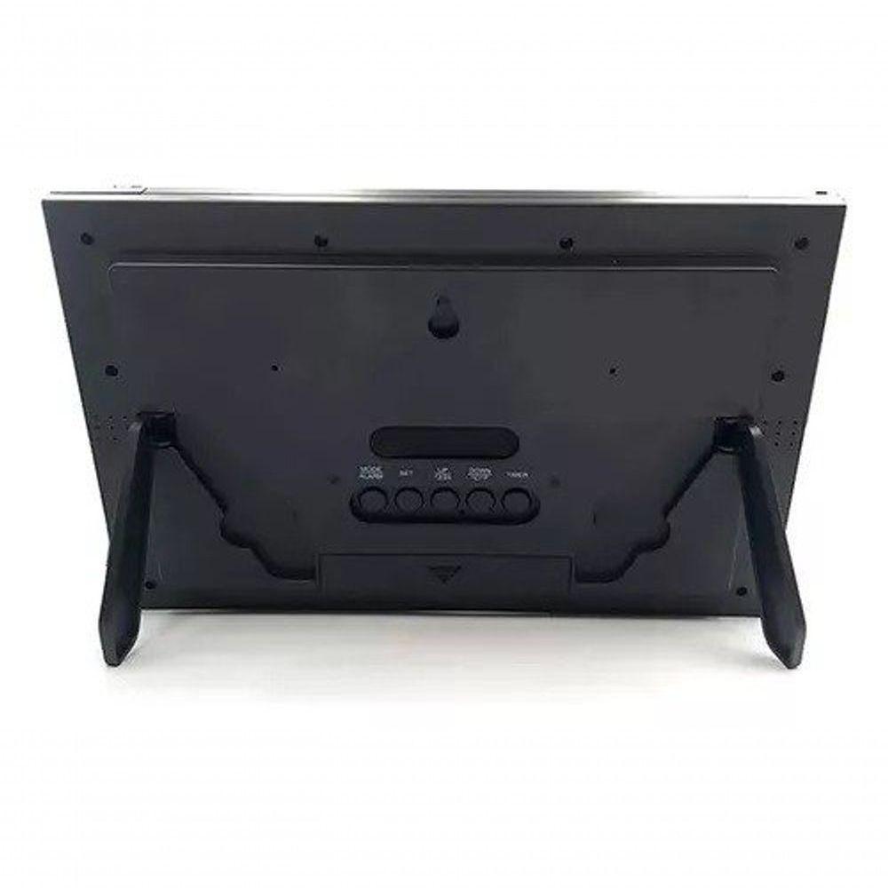 Relógio De Parede Ou Mesa Digital Lcd Calendário Termômetro Preto Herweg 6473 único - 3