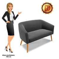 Namoradeira 02 Lugares Suede Pés Palito Castanho Preto