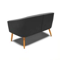 Namoradeira 02 Lugares Suede Pés Palito Castanho Preto - 5