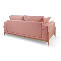 Sofá 2 Lugares Fixo Living Bellagio Veludo Rosê 19 1,90m - 2