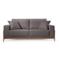 Sofá 2 Lugares Fixo Living Bellagio Veludo Cinza 10 1,90m - 1