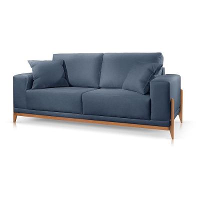 Sofá 2 Lugares Fixo Living Bellagio Suede Azul 14 1,90m