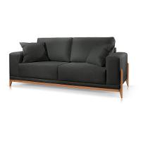 Sofá 2 Lugares Fixo Living Bellagio Suede Preto 15 1,90m - 2