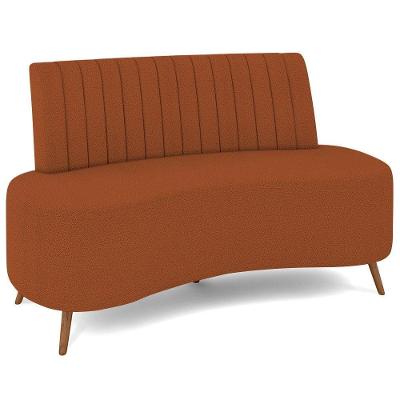 Sofá 2 Lugares Para Sala Living 135cm Pés Palito Tamar K04 Bouclê Terracota - Mpozenato