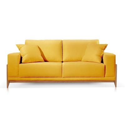 Sofá 2 Lugares Fixo Living Bellagio Veludo Amarelo 18 1,90m