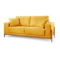 Sofá 2 Lugares Fixo Living Bellagio Veludo Amarelo 18 1,90m - 2