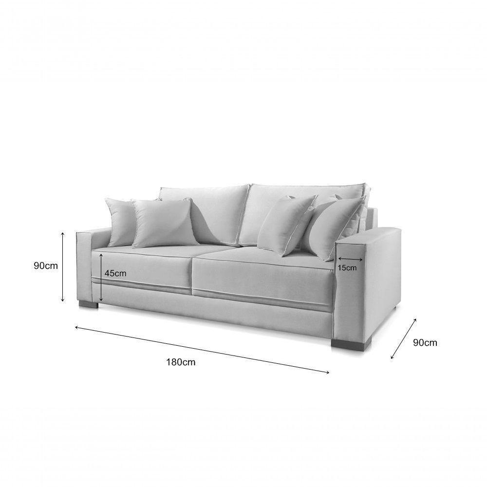 Sofá 2 Lugares Fixo Living Hotello Linho Offwhite 01t 1,8m - 2