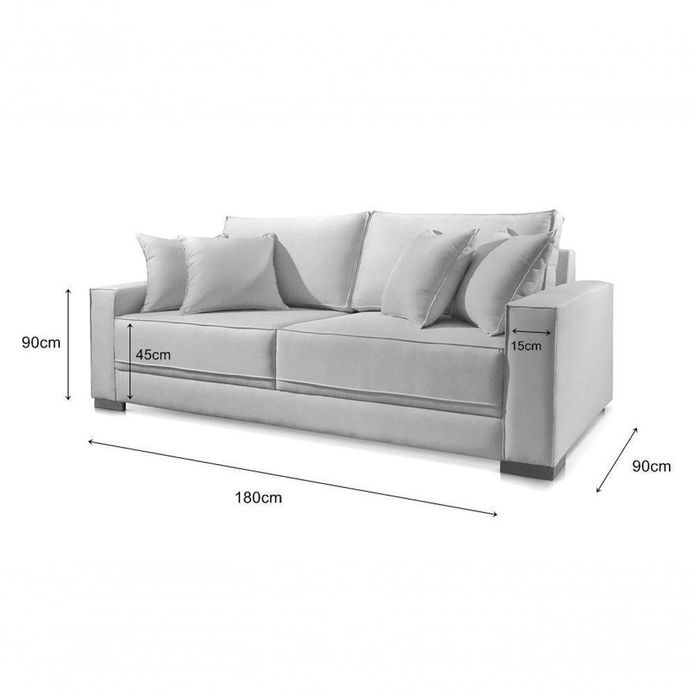 Sofá 2 Lugares Fixo Living Hotello Linho Terracota 1,8m - 4