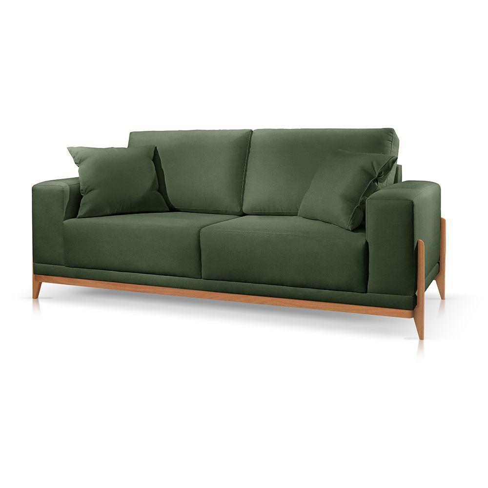 Sofá 2 Lugares Fixo Living Bellagio Veludo Verde 11 1,90m - 1