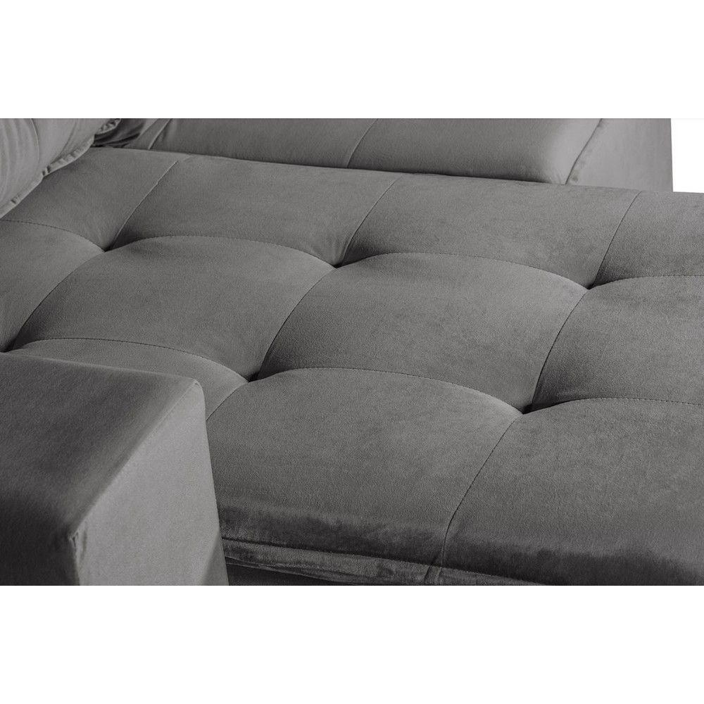 Sofá 3 Lugares 1.90 Mt Com Molas Retrátil E Reclinável Cinza - 4