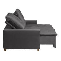 Sofá 3 Lugares 1.90 Mt Com Molas Retrátil E Reclinável Cinza - 6