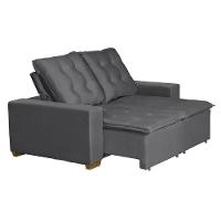 Sofá 3 Lugares 1.90 Mt Com Molas Retrátil E Reclinável Cinza - 7