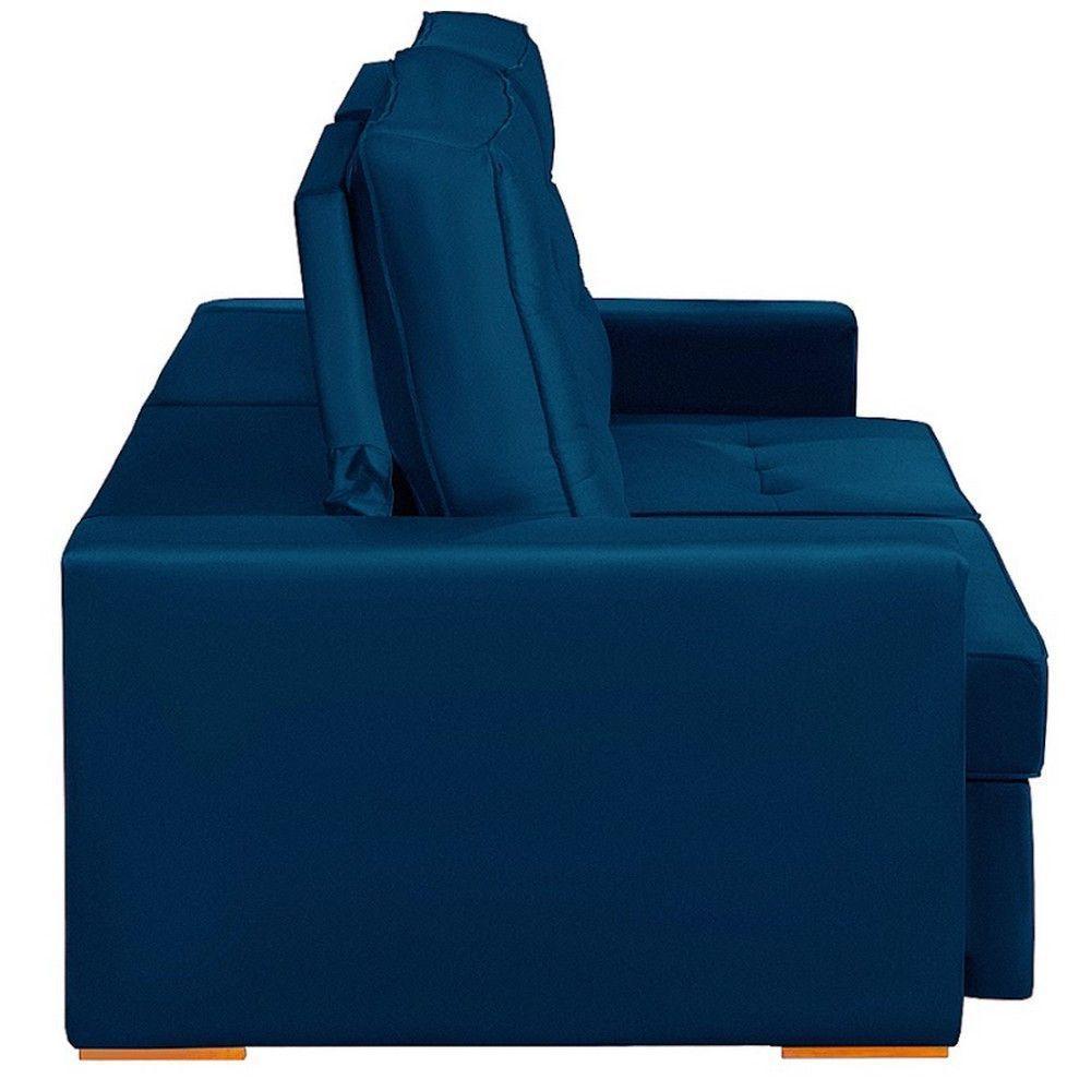 Sofá 3 Lugares 2.30 Mt Retrátil Reclinável Azul - 2