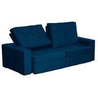 Sofá 3 Lugares 2.30 Mt Retrátil Reclinável Azul - 3