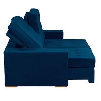 Sofá 3 Lugares 2.30 Mt Retrátil Reclinável Azul