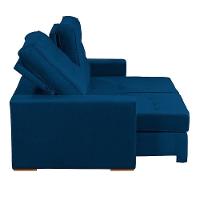 Sofá 3 Lugares 2.30 Mt Retrátil Reclinável Azul - 8