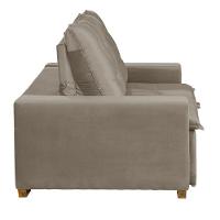 Sofá 3 Lugares 1.90 Mt Com Molas Retrátil E Reclinável Bege - 3