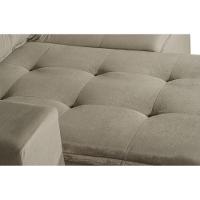 Sofá 3 Lugares 1.90 Mt Com Molas Retrátil E Reclinável Bege - 5