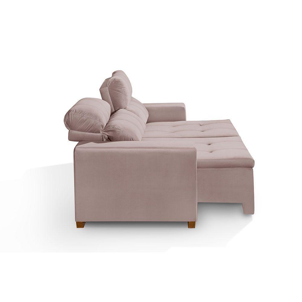 Sofá 3 Lugares 195cm Com Molas, Retrátil E Reclinável Rose - 3
