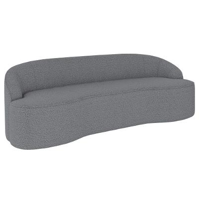 Sofá 3 Lugares Para Sala De Estar Living 180cm Theo D06 Bouclê Cinza - Mpozenato