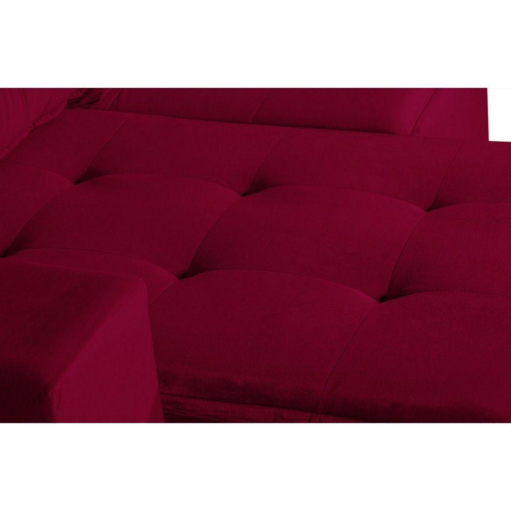 Sofá 3 Lugares Com Molas Retrátil E Reclinável Vermelho - 5