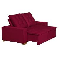 Sofá 3 Lugares Com Molas Retrátil E Reclinável Vermelho - 8