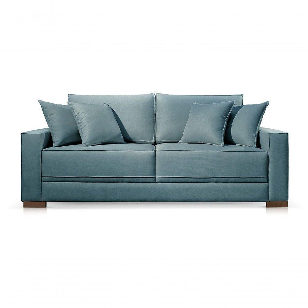 Sofá 3 Lugares Fixo Living Hotello Linho Azul 2m - 3