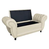 Divã Recamier Com Baú Grécia 1,55 Cm Linho Bege - 3